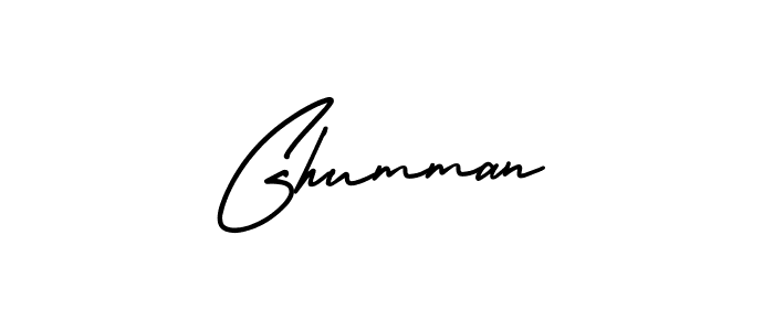 How to make Ghumman name signature. Use AmerikaSignatureDemo-Regular style for creating short signs online. This is the latest handwritten sign. Ghumman signature style 3 images and pictures png