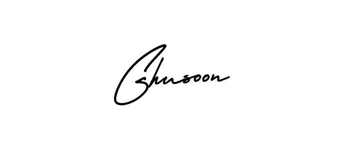 Design your own signature with our free online signature maker. With this signature software, you can create a handwritten (AmerikaSignatureDemo-Regular) signature for name Ghusoon. Ghusoon signature style 3 images and pictures png
