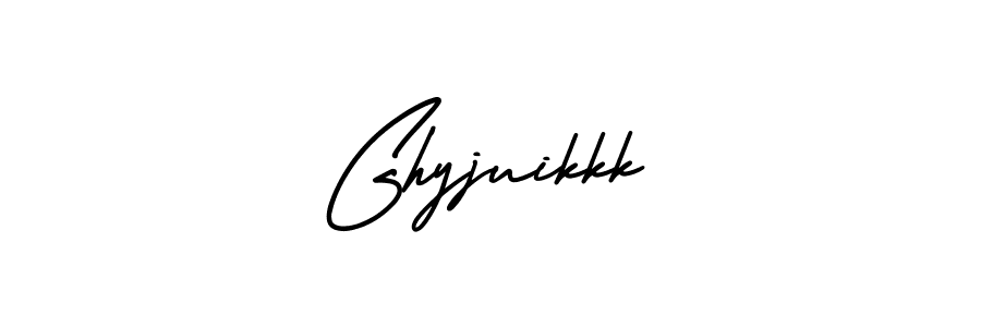 Ghyjuikkk stylish signature style. Best Handwritten Sign (AmerikaSignatureDemo-Regular) for my name. Handwritten Signature Collection Ideas for my name Ghyjuikkk. Ghyjuikkk signature style 3 images and pictures png