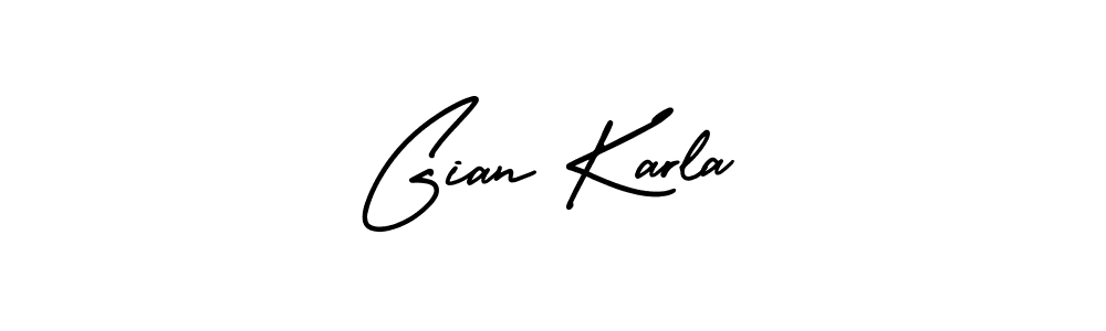 The best way (AmerikaSignatureDemo-Regular) to make a short signature is to pick only two or three words in your name. The name Gian Karla include a total of six letters. For converting this name. Gian Karla signature style 3 images and pictures png