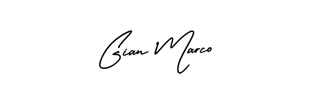 It looks lik you need a new signature style for name Gian Marco. Design unique handwritten (AmerikaSignatureDemo-Regular) signature with our free signature maker in just a few clicks. Gian Marco signature style 3 images and pictures png