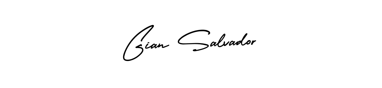 This is the best signature style for the Gian Salvador name. Also you like these signature font (AmerikaSignatureDemo-Regular). Mix name signature. Gian Salvador signature style 3 images and pictures png