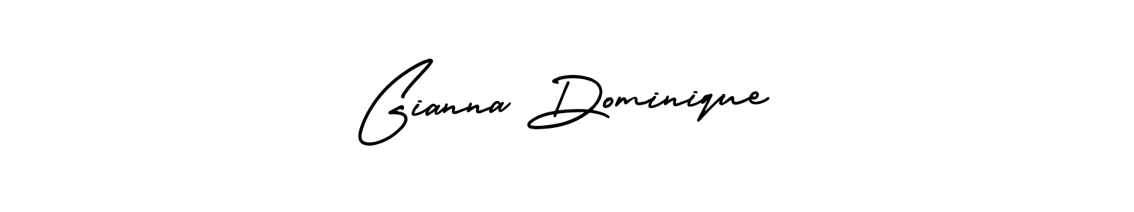 You should practise on your own different ways (AmerikaSignatureDemo-Regular) to write your name (Gianna Dominique) in signature. don't let someone else do it for you. Gianna Dominique signature style 3 images and pictures png