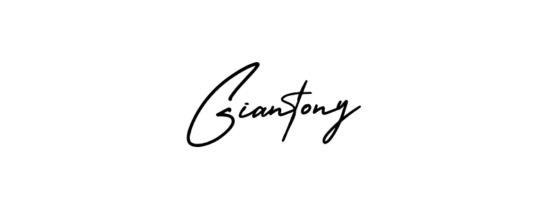 How to make Giantony name signature. Use AmerikaSignatureDemo-Regular style for creating short signs online. This is the latest handwritten sign. Giantony signature style 3 images and pictures png