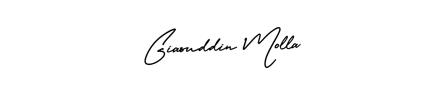 How to make Giasuddin Molla name signature. Use AmerikaSignatureDemo-Regular style for creating short signs online. This is the latest handwritten sign. Giasuddin Molla signature style 3 images and pictures png