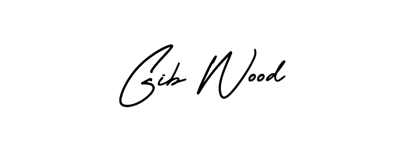 Make a beautiful signature design for name Gib Wood. With this signature (AmerikaSignatureDemo-Regular) style, you can create a handwritten signature for free. Gib Wood signature style 3 images and pictures png