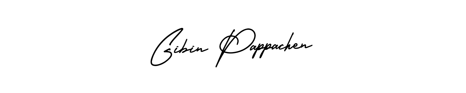 The best way (AmerikaSignatureDemo-Regular) to make a short signature is to pick only two or three words in your name. The name Gibin Pappachen include a total of six letters. For converting this name. Gibin Pappachen signature style 3 images and pictures png