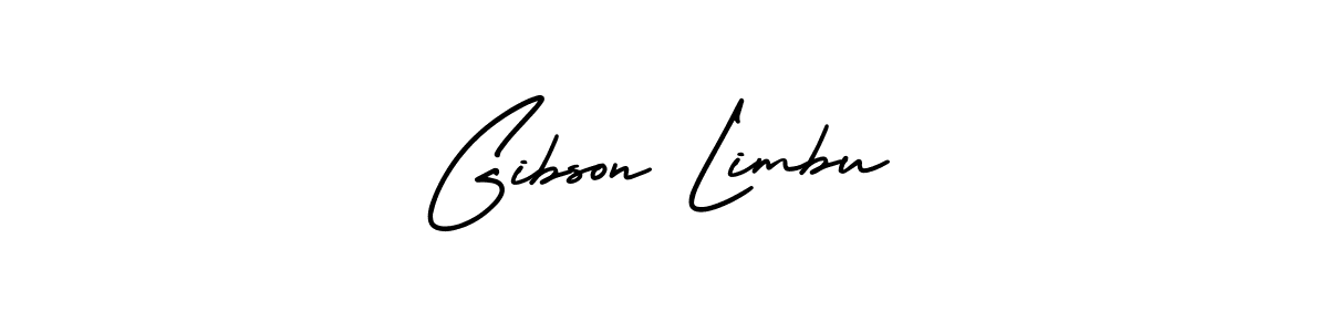 How to make Gibson Limbu signature? AmerikaSignatureDemo-Regular is a professional autograph style. Create handwritten signature for Gibson Limbu name. Gibson Limbu signature style 3 images and pictures png