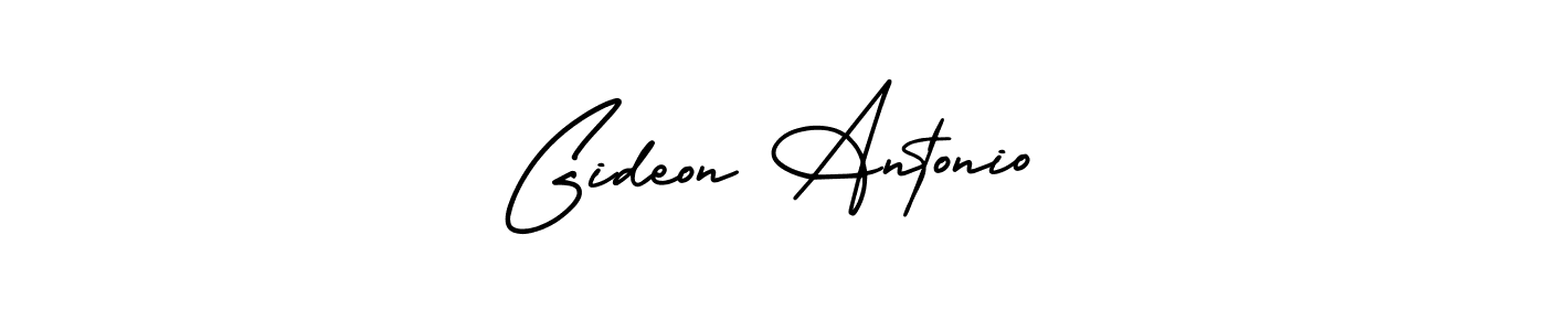 You should practise on your own different ways (AmerikaSignatureDemo-Regular) to write your name (Gideon Antonio) in signature. don't let someone else do it for you. Gideon Antonio signature style 3 images and pictures png