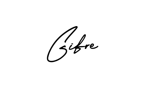 The best way (AmerikaSignatureDemo-Regular) to make a short signature is to pick only two or three words in your name. The name Gifre include a total of six letters. For converting this name. Gifre signature style 3 images and pictures png