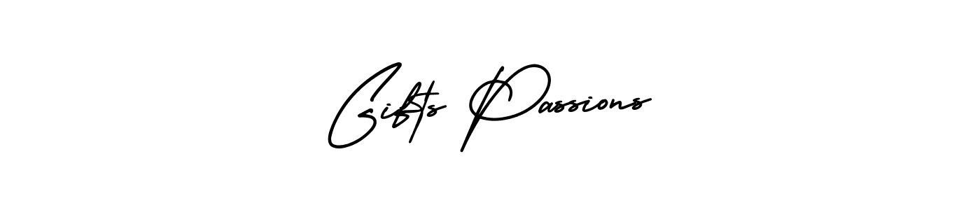 AmerikaSignatureDemo-Regular is a professional signature style that is perfect for those who want to add a touch of class to their signature. It is also a great choice for those who want to make their signature more unique. Get Gifts Passions name to fancy signature for free. Gifts Passions signature style 3 images and pictures png