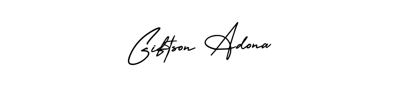 Also You can easily find your signature by using the search form. We will create Giftson Adona name handwritten signature images for you free of cost using AmerikaSignatureDemo-Regular sign style. Giftson Adona signature style 3 images and pictures png