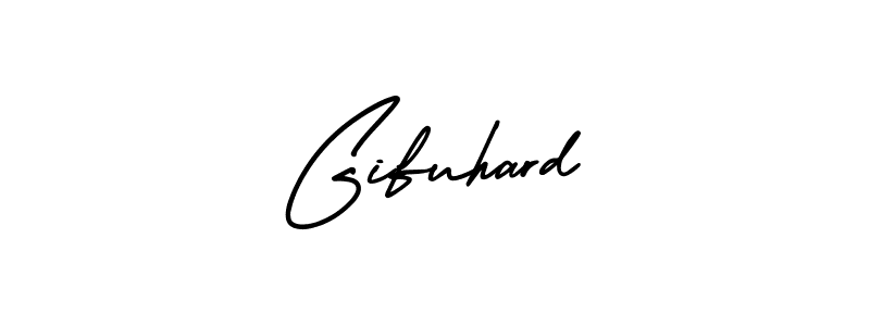 The best way (AmerikaSignatureDemo-Regular) to make a short signature is to pick only two or three words in your name. The name Gifuhard include a total of six letters. For converting this name. Gifuhard signature style 3 images and pictures png