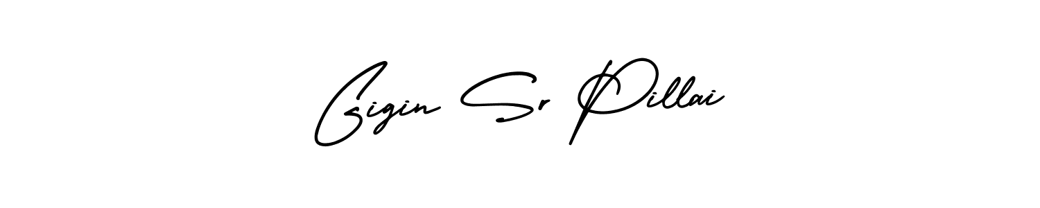 Gigin Sr Pillai stylish signature style. Best Handwritten Sign (AmerikaSignatureDemo-Regular) for my name. Handwritten Signature Collection Ideas for my name Gigin Sr Pillai. Gigin Sr Pillai signature style 3 images and pictures png