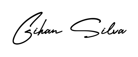 The AmerikaSignatureDemo-Regular signature style provides a bold statement for name Gihan Silva. Designed for business owners, executives, and leaders. Gihan Silva signature style 3 images and pictures png