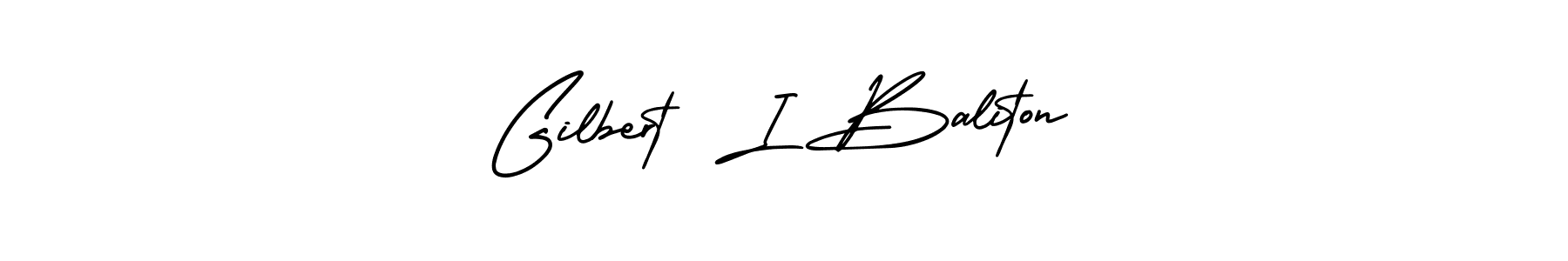 AmerikaSignatureDemo-Regular is a professional signature style that is perfect for those who want to add a touch of class to their signature. It is also a great choice for those who want to make their signature more unique. Get Gilbert  I Baliton name to fancy signature for free. Gilbert  I Baliton signature style 3 images and pictures png