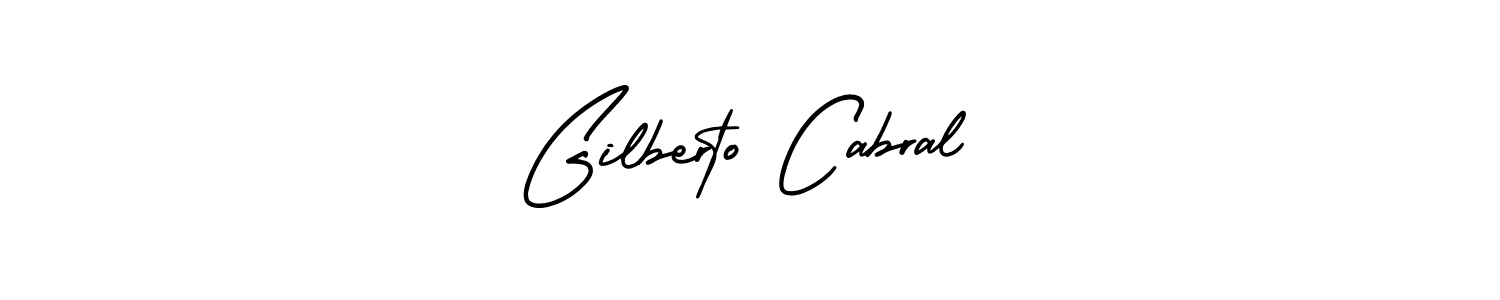 How to make Gilberto Cabral name signature. Use AmerikaSignatureDemo-Regular style for creating short signs online. This is the latest handwritten sign. Gilberto Cabral signature style 3 images and pictures png