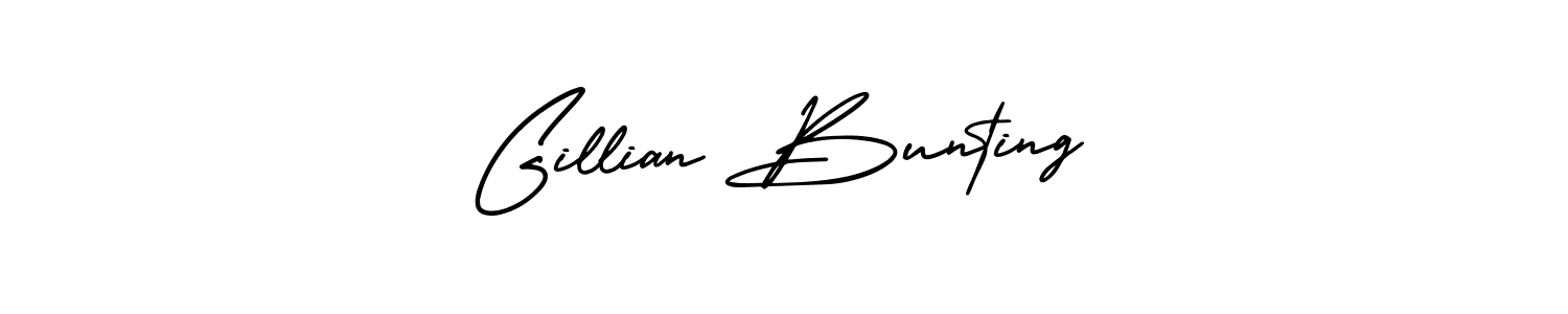 You should practise on your own different ways (AmerikaSignatureDemo-Regular) to write your name (Gillian Bunting) in signature. don't let someone else do it for you. Gillian Bunting signature style 3 images and pictures png