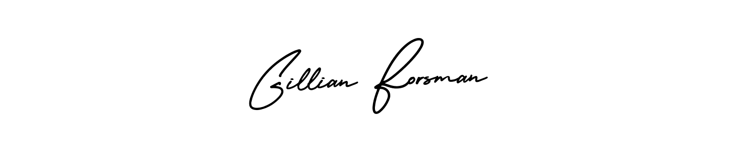 The best way (AmerikaSignatureDemo-Regular) to make a short signature is to pick only two or three words in your name. The name Gillian Forsman include a total of six letters. For converting this name. Gillian Forsman signature style 3 images and pictures png