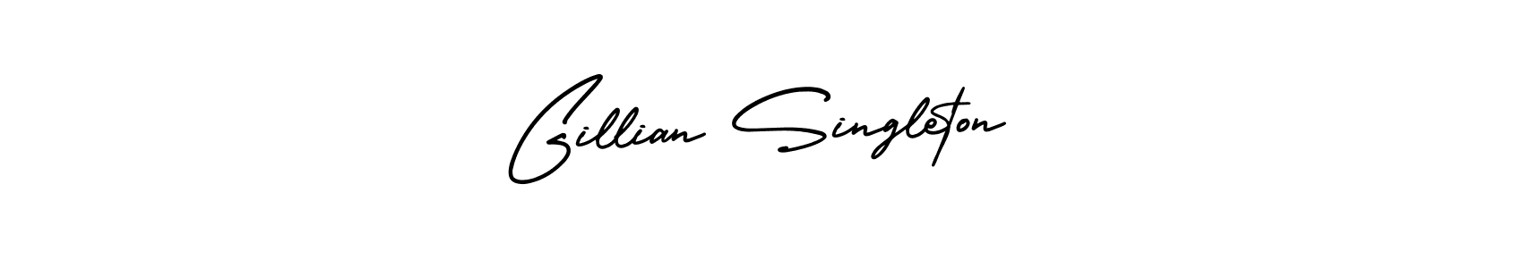 You should practise on your own different ways (AmerikaSignatureDemo-Regular) to write your name (Gillian Singleton) in signature. don't let someone else do it for you. Gillian Singleton signature style 3 images and pictures png