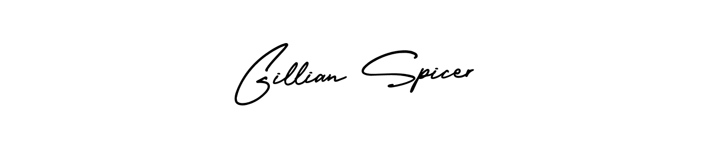 You should practise on your own different ways (AmerikaSignatureDemo-Regular) to write your name (Gillian Spicer) in signature. don't let someone else do it for you. Gillian Spicer signature style 3 images and pictures png