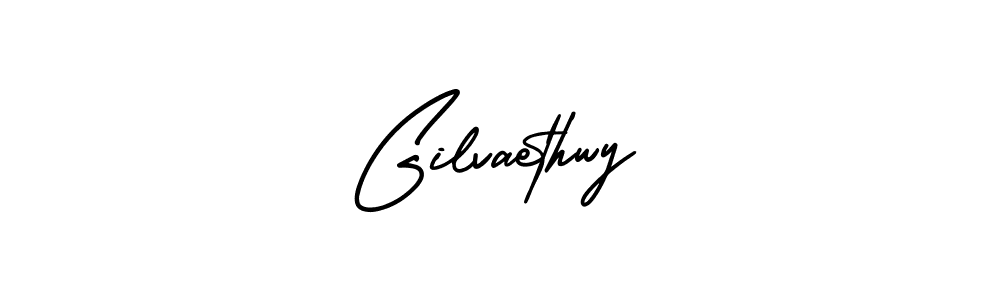 The best way (AmerikaSignatureDemo-Regular) to make a short signature is to pick only two or three words in your name. The name Gilvaethwy include a total of six letters. For converting this name. Gilvaethwy signature style 3 images and pictures png
