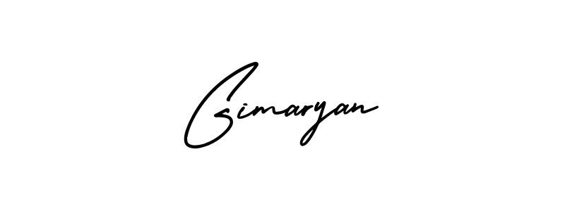 The best way (AmerikaSignatureDemo-Regular) to make a short signature is to pick only two or three words in your name. The name Gimaryan include a total of six letters. For converting this name. Gimaryan signature style 3 images and pictures png