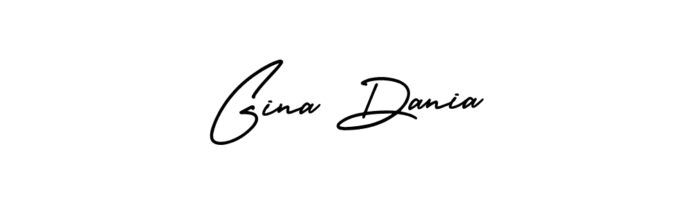 The best way (AmerikaSignatureDemo-Regular) to make a short signature is to pick only two or three words in your name. The name Gina Dania include a total of six letters. For converting this name. Gina Dania signature style 3 images and pictures png