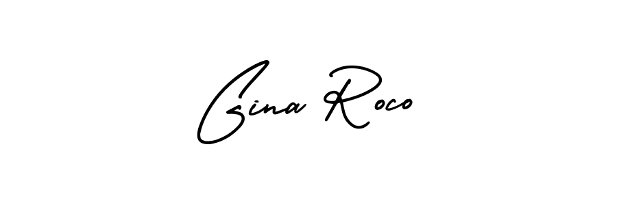 The best way (AmerikaSignatureDemo-Regular) to make a short signature is to pick only two or three words in your name. The name Gina Roco include a total of six letters. For converting this name. Gina Roco signature style 3 images and pictures png