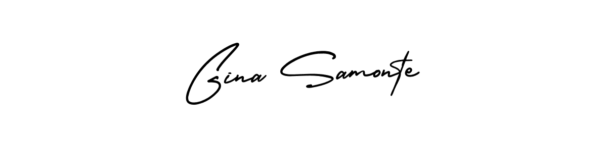 You should practise on your own different ways (AmerikaSignatureDemo-Regular) to write your name (Gina Samonte) in signature. don't let someone else do it for you. Gina Samonte signature style 3 images and pictures png