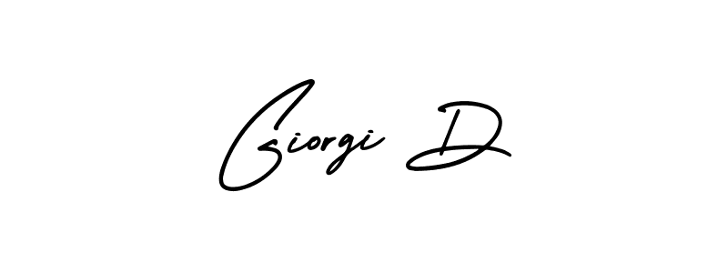 You should practise on your own different ways (AmerikaSignatureDemo-Regular) to write your name (Giorgi D) in signature. don't let someone else do it for you. Giorgi D signature style 3 images and pictures png