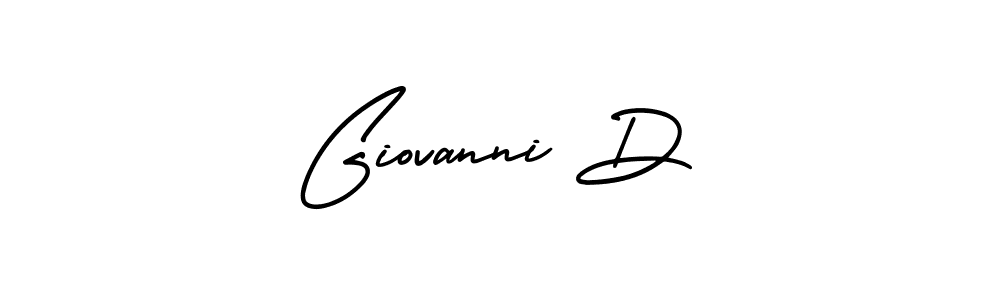 How to make Giovanni D name signature. Use AmerikaSignatureDemo-Regular style for creating short signs online. This is the latest handwritten sign. Giovanni D signature style 3 images and pictures png