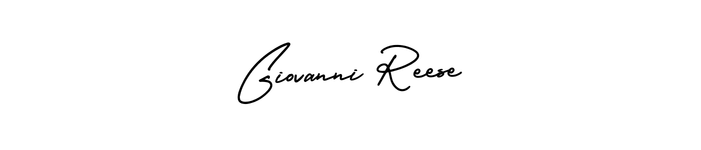 You should practise on your own different ways (AmerikaSignatureDemo-Regular) to write your name (Giovanni Reese) in signature. don't let someone else do it for you. Giovanni Reese signature style 3 images and pictures png
