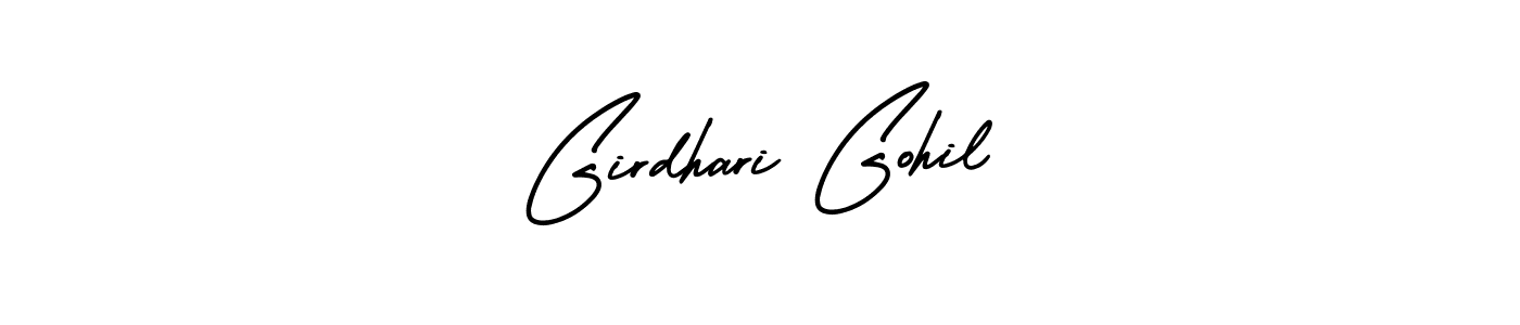 AmerikaSignatureDemo-Regular is a professional signature style that is perfect for those who want to add a touch of class to their signature. It is also a great choice for those who want to make their signature more unique. Get Girdhari Gohil name to fancy signature for free. Girdhari Gohil signature style 3 images and pictures png