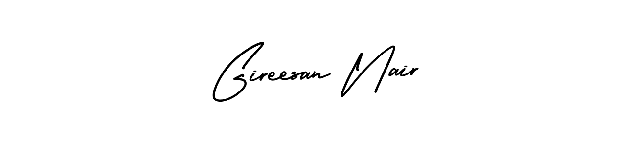if you are searching for the best signature style for your name Gireesan Nair. so please give up your signature search. here we have designed multiple signature styles  using AmerikaSignatureDemo-Regular. Gireesan Nair signature style 3 images and pictures png