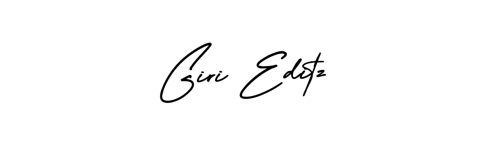 The best way (AmerikaSignatureDemo-Regular) to make a short signature is to pick only two or three words in your name. The name Giri Editz include a total of six letters. For converting this name. Giri Editz signature style 3 images and pictures png