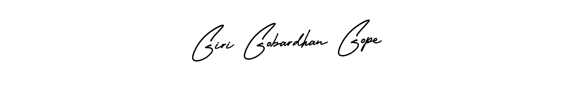 The best way (AmerikaSignatureDemo-Regular) to make a short signature is to pick only two or three words in your name. The name Giri Gobardhan Gope include a total of six letters. For converting this name. Giri Gobardhan Gope signature style 3 images and pictures png