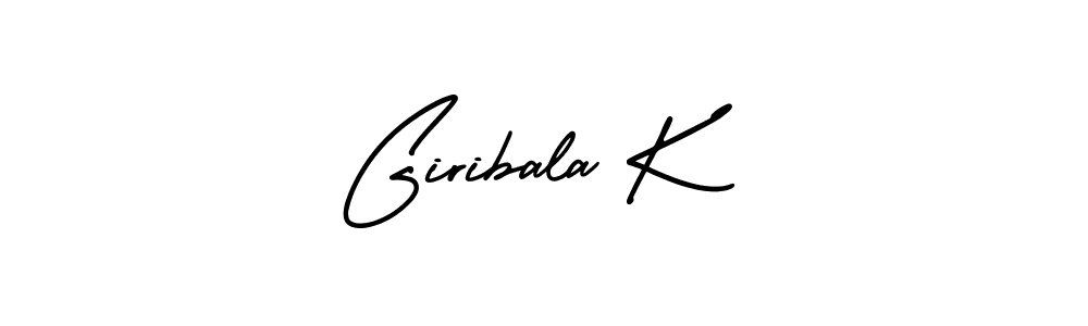 Make a beautiful signature design for name Giribala K. With this signature (AmerikaSignatureDemo-Regular) style, you can create a handwritten signature for free. Giribala K signature style 3 images and pictures png