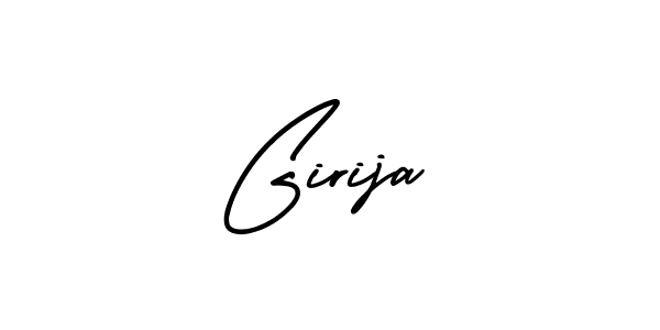 The best way (AmerikaSignatureDemo-Regular) to make a short signature is to pick only two or three words in your name. The name Girija include a total of six letters. For converting this name. Girija signature style 3 images and pictures png