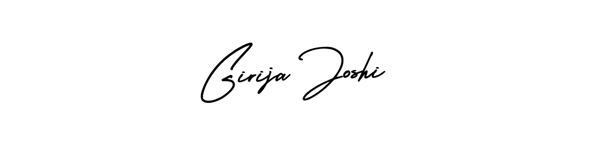 You should practise on your own different ways (AmerikaSignatureDemo-Regular) to write your name (Girija Joshi) in signature. don't let someone else do it for you. Girija Joshi signature style 3 images and pictures png