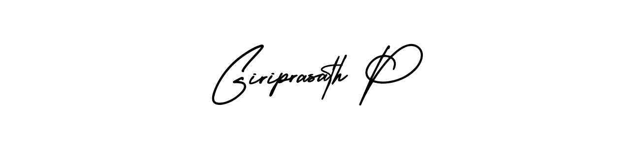 Use a signature maker to create a handwritten signature online. With this signature software, you can design (AmerikaSignatureDemo-Regular) your own signature for name Giriprasath P. Giriprasath P signature style 3 images and pictures png