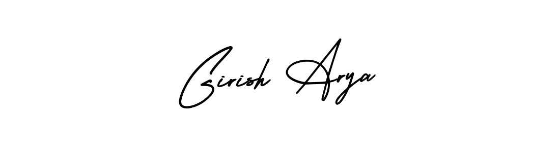 The best way (AmerikaSignatureDemo-Regular) to make a short signature is to pick only two or three words in your name. The name Girish Arya include a total of six letters. For converting this name. Girish Arya signature style 3 images and pictures png