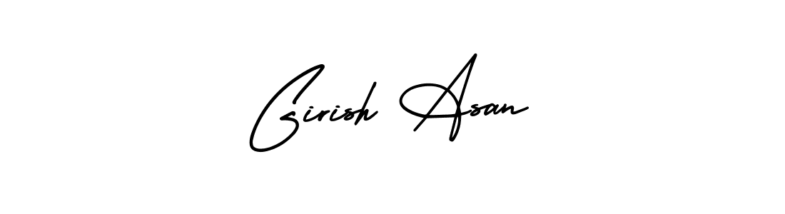 You should practise on your own different ways (AmerikaSignatureDemo-Regular) to write your name (Girish Asan) in signature. don't let someone else do it for you. Girish Asan signature style 3 images and pictures png