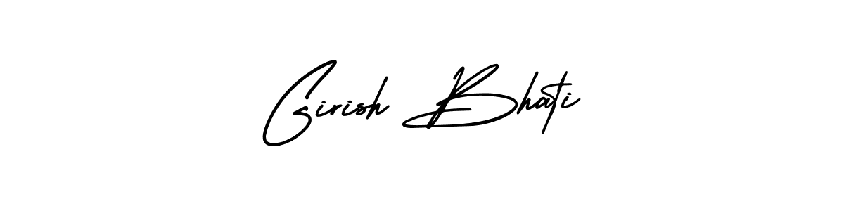 How to Draw Girish Bhati signature style? AmerikaSignatureDemo-Regular is a latest design signature styles for name Girish Bhati. Girish Bhati signature style 3 images and pictures png