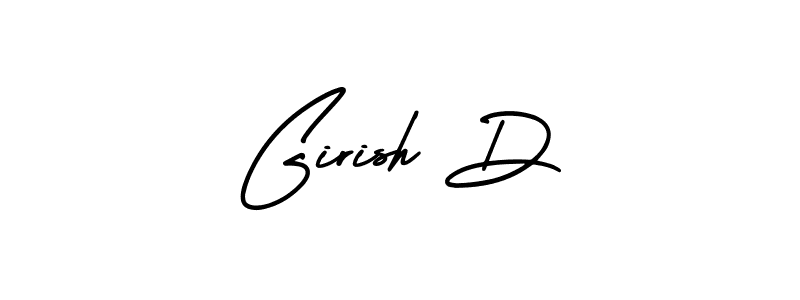 Make a beautiful signature design for name Girish D. With this signature (AmerikaSignatureDemo-Regular) style, you can create a handwritten signature for free. Girish D signature style 3 images and pictures png