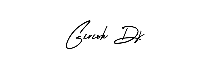 You should practise on your own different ways (AmerikaSignatureDemo-Regular) to write your name (Girish Dj) in signature. don't let someone else do it for you. Girish Dj signature style 3 images and pictures png