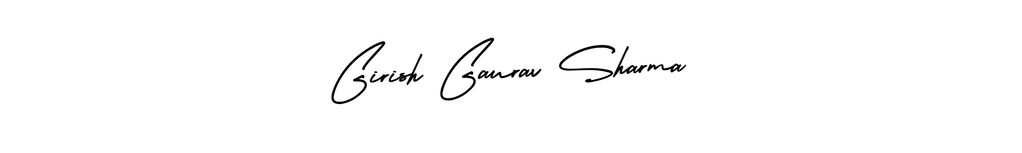 The best way (AmerikaSignatureDemo-Regular) to make a short signature is to pick only two or three words in your name. The name Girish Gaurav Sharma include a total of six letters. For converting this name. Girish Gaurav Sharma signature style 3 images and pictures png