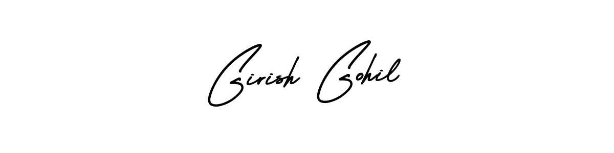 if you are searching for the best signature style for your name Girish Gohil. so please give up your signature search. here we have designed multiple signature styles  using AmerikaSignatureDemo-Regular. Girish Gohil signature style 3 images and pictures png