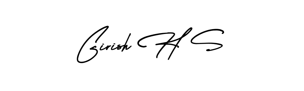 This is the best signature style for the Girish H S name. Also you like these signature font (AmerikaSignatureDemo-Regular). Mix name signature. Girish H S signature style 3 images and pictures png