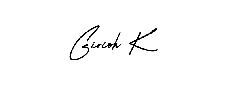 if you are searching for the best signature style for your name Girish K. so please give up your signature search. here we have designed multiple signature styles  using AmerikaSignatureDemo-Regular. Girish K signature style 3 images and pictures png